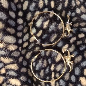 Dinosaur hoop earrings